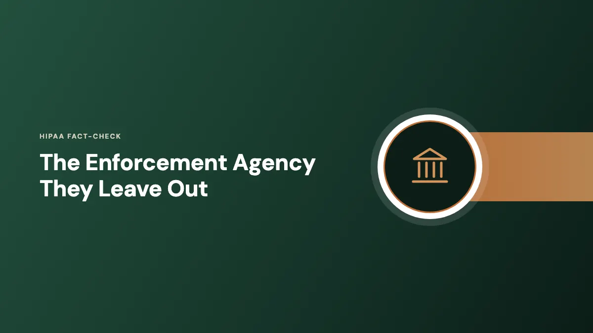AccountableHQ HIPAA fact-check graphic on CMS, the HIPAA enforcement agency their articles leave out