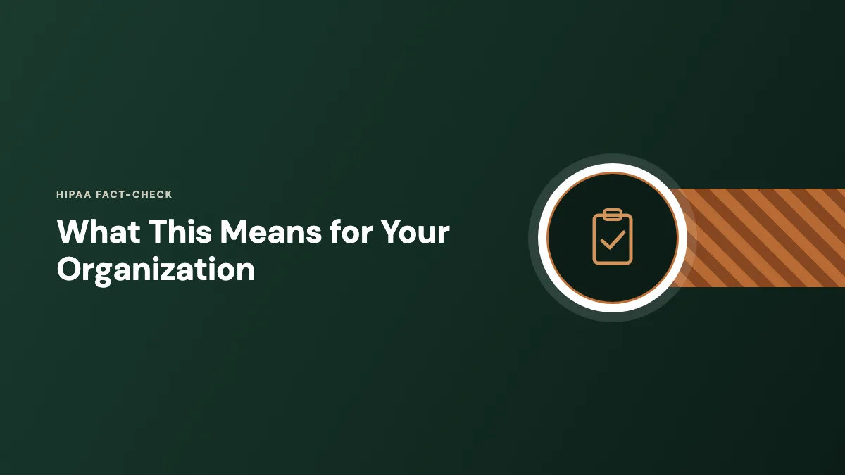AccountableHQ HIPAA fact-check graphic on what the review findings mean for your organization